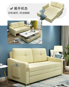 lino ir kanapių audinio, kurių skerspjūvio sofos Gyvenamasis Kambarys su Sofa-lova daugiafunkcinis alon sofos sluoksniuotos asiento muebles de salė canape sofa-cama