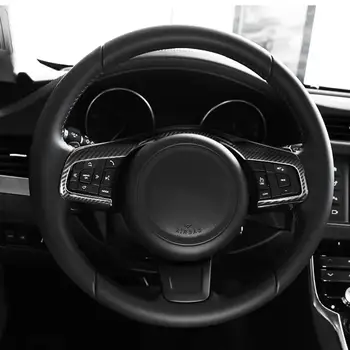 Anglies Pluošto Stiliaus ABS Automobilio Vairo Apdaila Dekoratyvinis Rėmelis Auto Reikmenys Jaguar XE XF F-Tempas f tempas 2016 2017 2018