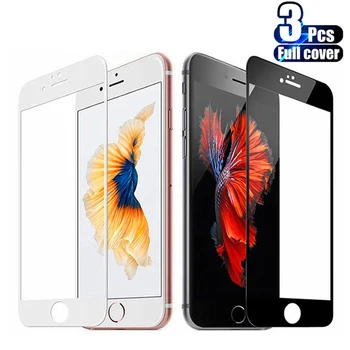 3PCS Visiškai Padengti Grūdinto Stiklo iPhone 7 8 6 S Plus SE 2022 Screen Protector, iPhone 12 11 13 Pro XR X XS Max Mini Stiklo