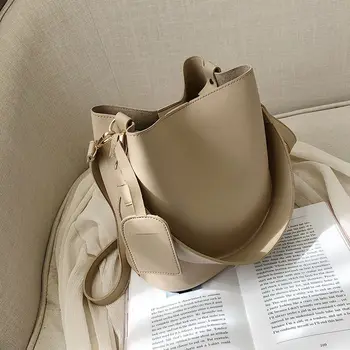 atsitiktinis platus dirželis kibirai maišelį dizaineris moterų pečių krepšiai, prabangos pu crossbody maišelį didelės talpos krepšys piniginės KL915