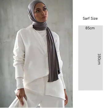 180X85cm Musulmonų Moterys Jersey Hijab Šalikas medvilnės, tampri Jersey, premium HIjabs Minkšta Medžiaga, didelis didelis dydis Jersey Šalikai