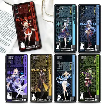Genshin Poveikio Raiden Shogun Anime Telefono dėklas Samsung Galaxy S21 S22 S20 Fe 5G S7 S8 S9 S10e Plus Ultra Minkštas Viršelis Fundas