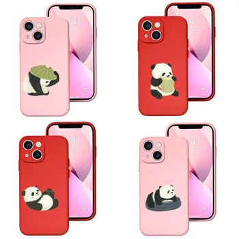 Mielas Panda Telefono dėklas Raudona Rožinė 