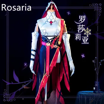 Žaidimas Genshin Poveikio Cosplay Rosaria Kostiumai Anime Projekto Moterų Suknelės, Sijonai Helovinas Turbaną Diržų Priedai Nustatyti Suaugusiųjų Kostiumas