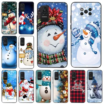 Sniego Kalėdų Santa Claus Juoda Matinė Anti-Drop Telefoną Atveju Xiaomi Mi Poco X4 X3 Pro M4 M3 F3 GT, F1 A2 9 8 Lite T Minkštas Viršelis