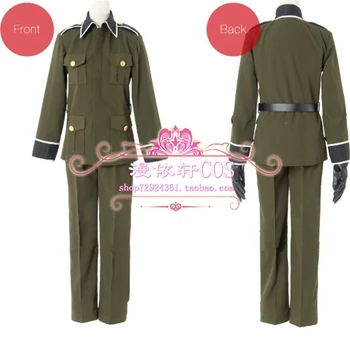 Naujas Harajuku Anime Kostiumas Axis Power Hetalia Liudvikas Vokietijos Armijos Uniformą Cosplay 5 in 1 top+kelnės+diržas+pirštinės+kryžius