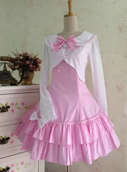Moterų Pink Lolita Dress Mergaičių Gražių Šalis Suknelės Helovinas Šalis Cospaly Kostiumai
