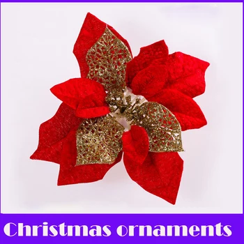 HAOCHU Linksmų Kalėdų! (5vnt/lot), 20cm Cristmas Gėlių Decoracion Navidad Apdailos enfeite de natal Kalėdos Gimdymo Medžio Ornamentu