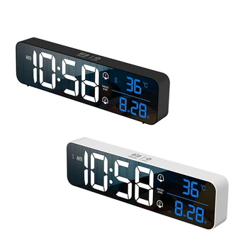 LED Skaitmeninis Laikrodis-Žadintuvas Temperatūra Data Ekranas Stalinis Veidrodis, Laikrodžiai, Namų Stalo Dekoracija Stalo Laikrodis