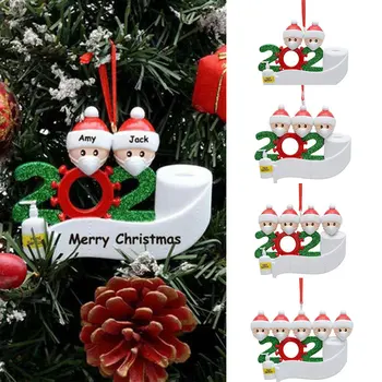 2022 Kalėdų Dekoracijos Kalėdų Senelis su Kauke Asmeniniams, Šeimos Kalėdų Eglutės Ornamentu Karantino Kalėdinė Dekoracija Namuose