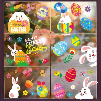 14 Rūšių Easter Bunny Langą Kabintis Papuošimai Velykų Langą Lipdukai Kiaušinių Medžioklė Žaidimai Lipdukai Namų Šaliai, Papuošalai