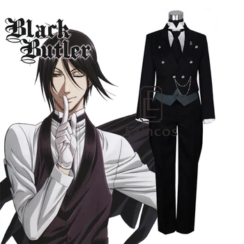 Anime Black Butler 2 Kuroshitsuji Sebastian Cosplay Kostiumas Šalis Visiškai Nustatyti Individualų Dydį
