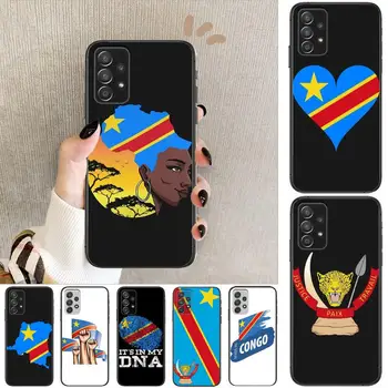 Kongo Demokratinės Respublikos Vėliava, Telefono dėklas Korpuso Samsung Galaxy A70 A50 A51 A71 A52 A40 A30 A31 A90 A20E 5G a20s Juoda Korpuso A