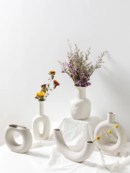 vaza apdailos namų Šiaurės šalių keramikos vaza Kūrybos Namų meno gėlių kompozicijų Džiovintų gėlių dekoracija Maža vaza Apdaila