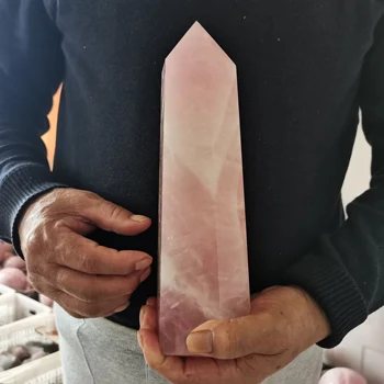 1100g Natūralus rožių milteliai kristalų taškų terapija akmens obeliskas, baras milteliai