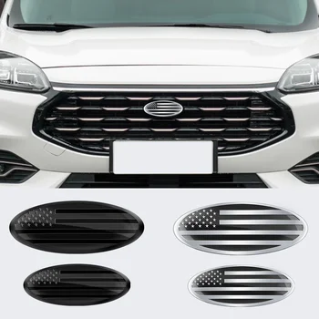 3D Amerikos Valstijų (JAV Vėliavą, Ženklelį Automobilio Priekinės Galinės Emblema Lipdukai Ford Fusion Fiesta Mk6 Mk7 S Max, Kuga, Focus Mk2 Mk3 Mk4 ST