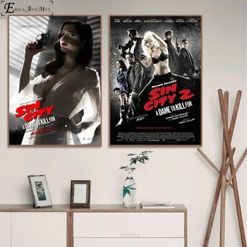 Sin City 2 Movie Seksualus Eva Green Plakatas Spaudinių Naftos Tapyba Ant Drobės, Sienos Meno Freskomis Nuotraukas, Miegamasis Apdailos Nr. Įrėminti