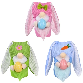 3 Gabalus Easter Bunny Gnome, Pliušinis Triušis Nykštukai Skandinavijos Tomte Nisse Elf Nykštukas Žaislas Berniukams, Mergaitėms Metu