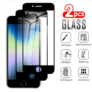 2vnt HD Grūdintas Stiklas Apple iPhone SE 2022 4.7 colių pilnas draudimas screen protector, iphone, se 2020 se2022 apsauginės plėvelės