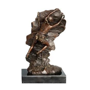 Bronzos Alpinizmas Moterų Statula Žalvario Sporto Skulptūros, Statulėlės Meno Karšto Liejimo Patalpų Dekoras