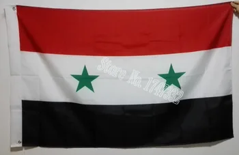 Sirijos Vėliava Nacionalinės Vėliavos karšto parduoti prekes 3X5FT 150X90CM Reklama žalvario metalo skyles