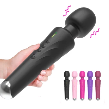 20 Režimų, Galinga Magija Lazdelės Vibratorius Moterims Body Massager G Spot Klitorio Stimuliatorius USB Įkrovimo Suaugusiųjų Sekso Žaislai Moteris