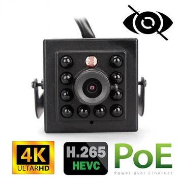 IP Kamera Patalpų H. 265 Onvif Mini Mažas CCTV Naktinio Matymo infraraudonųjų SPINDULIŲ 940nm, POE Saugumo Kameros Viduje Birdcage Mašina