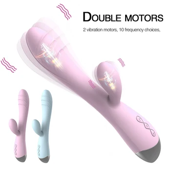 USB Įkrauti Vibratorius 10Frequency Dvigubas Vibruojantis Dildo G Spot Klitorio Stimuliatorius atsparus Vandeniui Makšties Massager Sekso Žaislai Moterims
