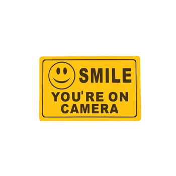 Automobilių Lipdukas Šypsena Esate ant Fotoaparato Verslo Įspėjimo PVC Saugumo CCTV Vaizdo Pasirašyti Automobilių Lipdukas 28x18cm