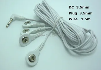 30pcs/daug DC galvos 3.5 mm 4 1 DEŠIMTYS vienetas elektrodas švino vielos/kabelį, jungiantį laidą su 3.5 Snap Skylę, tens, ems mašina