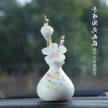 Automobilių aromaterapija gėlės, kvepalai, papuošalai keramikos slyvų vaza konsolė Zen mažų vazoninių puošyba, dekoravimas priedai