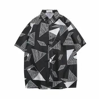 Vasaros Aukštos Kokybės Mens Havajų Marškinėliai Prarasti Atspausdintas Trumpas Rankovės Didelis Mums Dydžio Havajų Vyrų Paplūdimio Geometrinių Grafika Marškinėliai 2XL