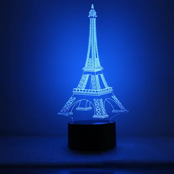 Eifelio Bokštas Naktį LED Šviesos Kūrybos 3D Vision LED Nakties Šviesos Mėgėjams Draugams Gimtadienio Dovana Valentino Dienos Dovana, Namų Lempas