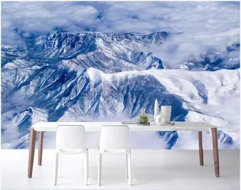 3d sienų freskomis tapetai kambarį Mėlyna sniego kalnų tolimoje kalnų rašalo kraštovaizdžio dekoro foto tapetai, sienų ir 3 d