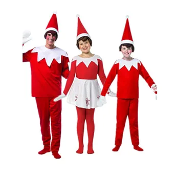 2022 Šeimos Kalėdų Kostiumas Vaikams Red Elf Suaugusių Vaikų Cosplay Kostiumas Tėvų-Vaikų Gražių Naujųjų Metų Šaliai Cosplay 2023 Komplektai