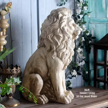 Europos Retro Liūto Statula Gyvūnų skulptūros Home Villa Garden House Apdaila