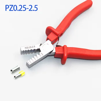 PZ0.25-2.5 Mini Mažų izoliuotų ir neizoliuotų movos Crimper Tiekėjas Ternimals Užspaudimo Laido Galą-rankoves 0.25-2.5mm2